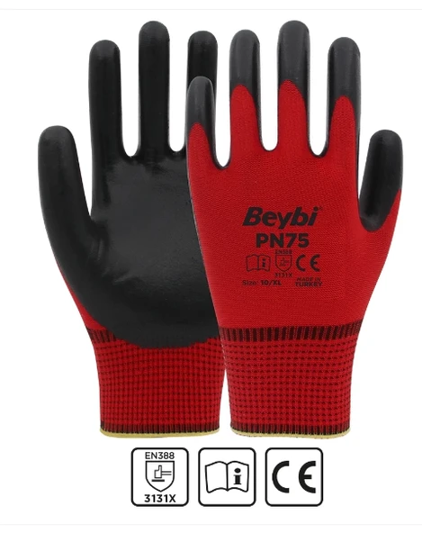 PN75 İş Eldiveni Nitril Kaplama ( 48 Çift )