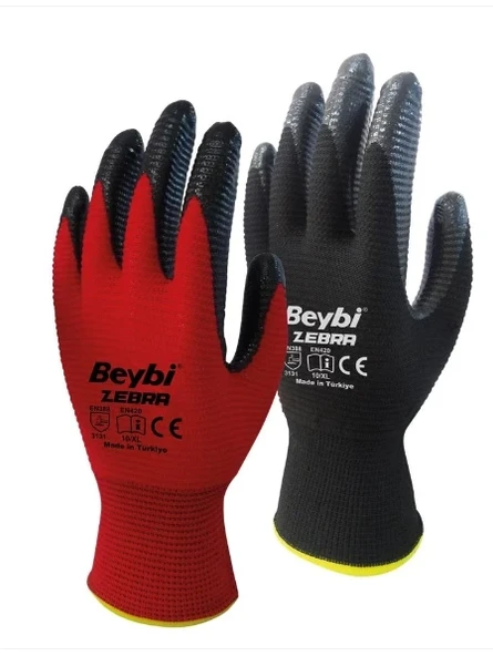İş Eldiveni Nitril Kaplama Zebra ( 48 Çift )