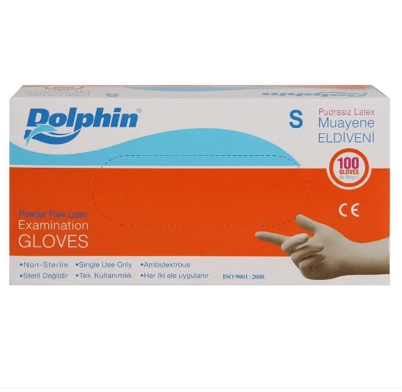 Pudrasız Lateks Muayene Eldiveni (S) 100 Adet ürün görseli 1