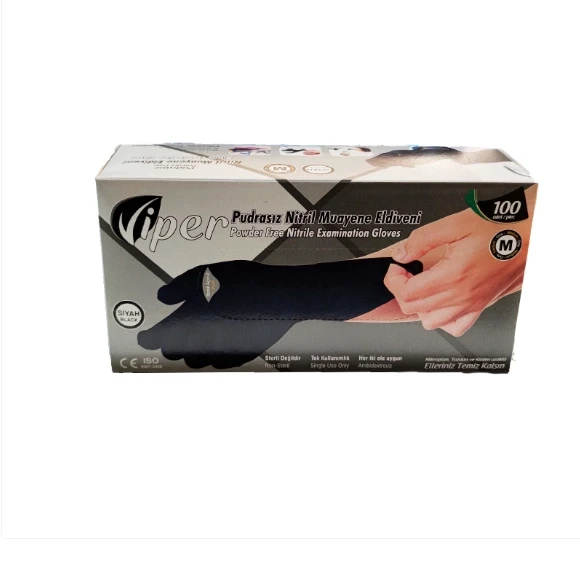 Pudrasız Siyah Nitril Medikal Muayene Eldiveni (M) 2000 Adet ürün görseli