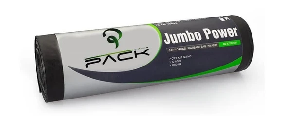 Jumbo Çöp Torbası 1000gr. Boy 80*110 Çöp Torbası 10 adet