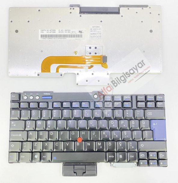 IBM Lenovo ThinkPad T400, T500 Klavye Tuş Takımı Siyah Renk Q-Türkçe - 1