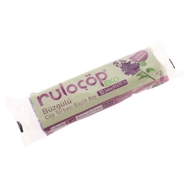 Büzgülü Çöp Torbası Büyük Boy Lavanta Kokulu ( 65x70 ) 10 adet