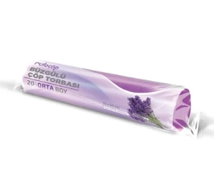 Büzgülü Çöp Torbası Orta Boy Lavanta Kokulu ( 55x60 ) 20 adet