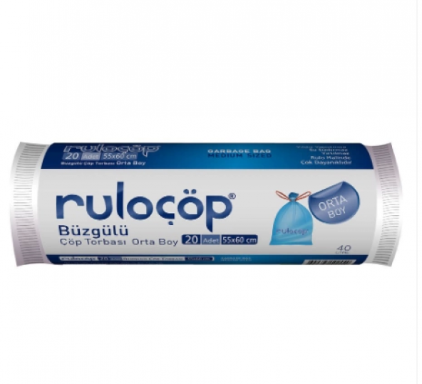 Büzgülü Çöp Torbası Orta Boy Kokusuz(55x60) 50 Rulo