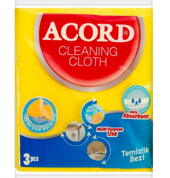 Acord 3lü Temizlik Bezi 35x38 cm (1 Paket)