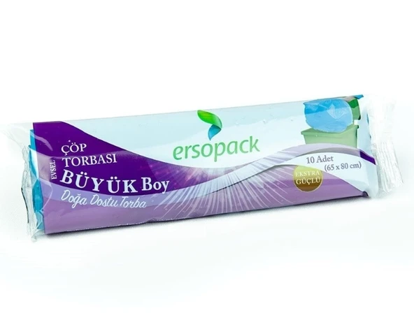 Eko Çöp Poşeti Büyük Boy Mavi 10 Adet ( 65x80 cm )