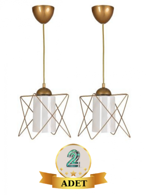 2 ADET ZİKZAK TEKLİ ESKİTME SARKIT AVİZE ürün görseli