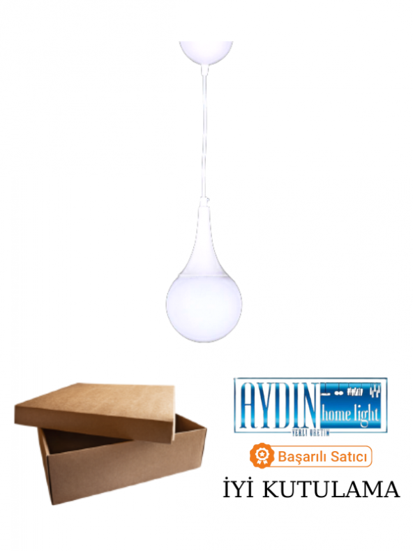 DAMLA TEKLİ BEYAZ SARKIT AVİZE - Resim 3