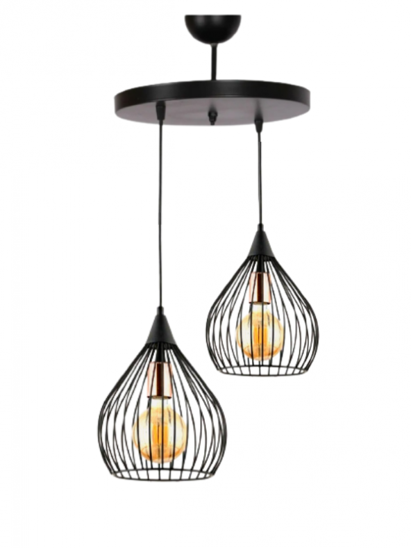 ARMUT 2Lİ SİYAH AVİZE - Oturma Odası - Salon - Mutfak - Ofis - Hol ürün görseli