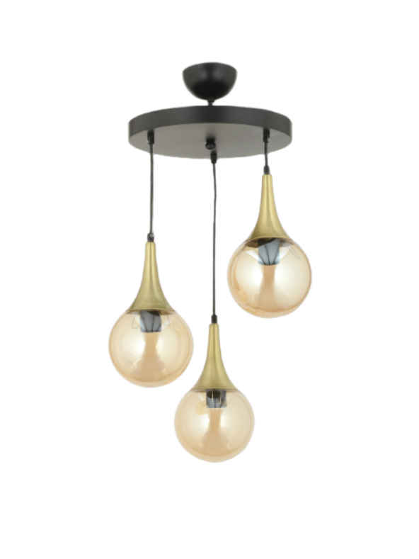 DAMLA 3LÜ SİYAH-ESKİTME AVİZE - Resim 2