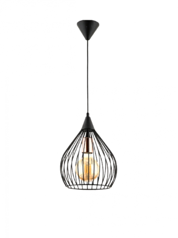 ARMUT TEKLİ SİYAH SARKIT AVİZE - Oturma Odası - Salon - Mutfak - Ofis - Hol ürün görseli