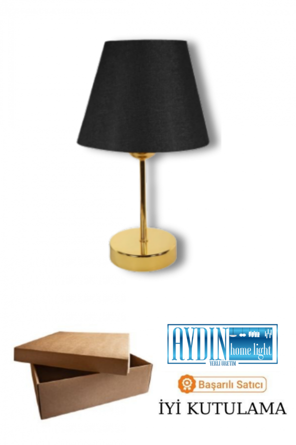 MALTA PREMİUM TEKLİ ABAJUR - Siyah - Gold  - Oturma Odası - Salon - Mutfak - Ofis - Mutfak - Hol - Resim 2