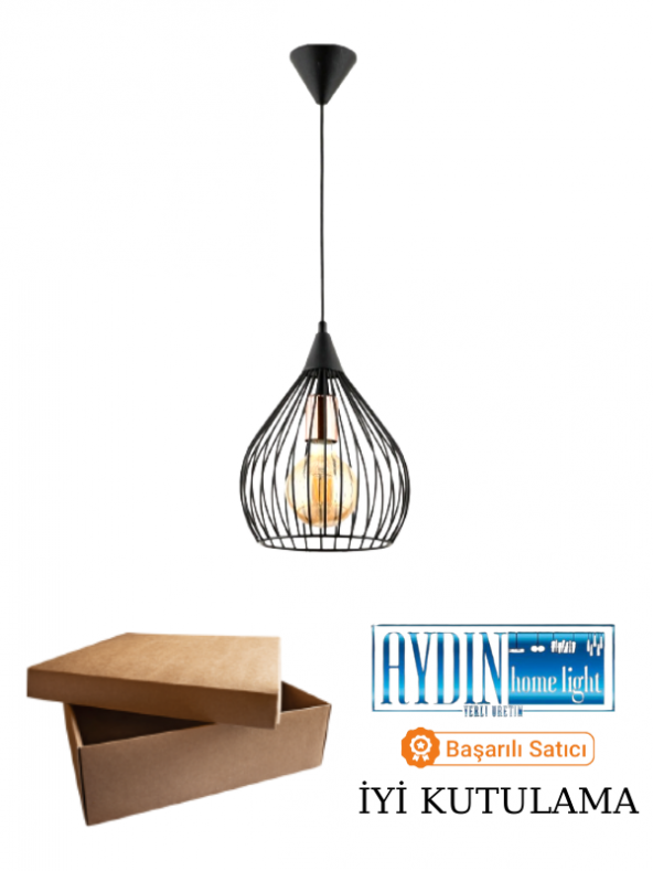 ARMUT TEKLİ SİYAH SARKIT AVİZE - Oturma Odası - Salon - Mutfak - Ofis - Hol - Resim 2