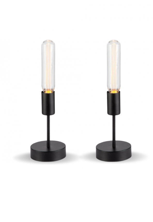 2 ADET PROMOSYON SİYAH MASA LAMBASI - Yatak Odası - Salon - Mutfak - Hol - Resim 2