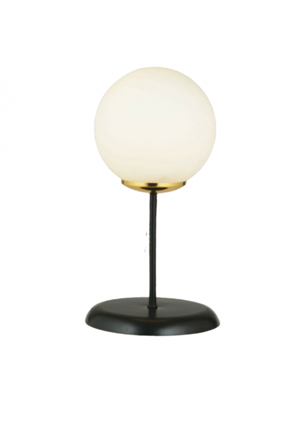 HERA BEYAZ CAMLI SİYAH MASA LAMBASI - Yatak Odası - Salon - Mutfak - Hol - Resim 2