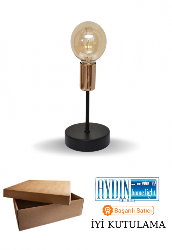 KLAS GOLD DETAYLI DEKORATİF MASA LAMBASI - Yatak Odası - Salon - Mutfak - Hol - Resim 3