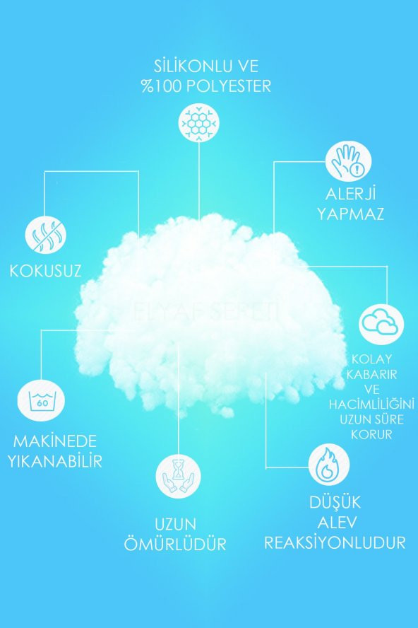 Elyaf Sepeti 10 Kg 100 Boncuk Elyaf Yastık Yorgan Oyuncak Malzemesi - 2