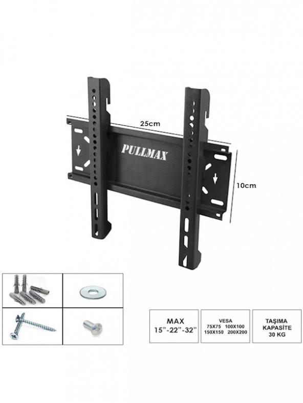 Pullmax 32'' 82 Ekran  sabit Tv Askı Aparatı - 2