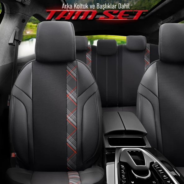 Otom Horizon Series Universal Oto Koltuk Kılıfı Kırmızı - 2