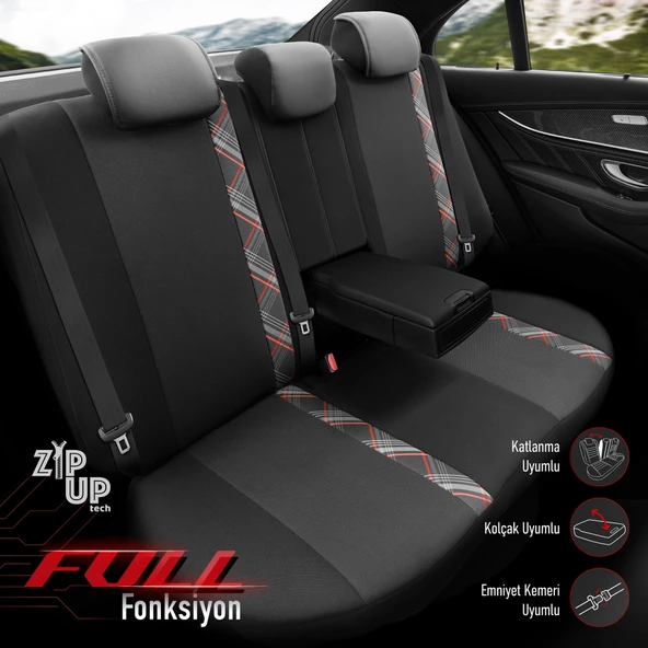 Otom Horizon Series Universal Oto Koltuk Kılıfı Kırmızı - 6