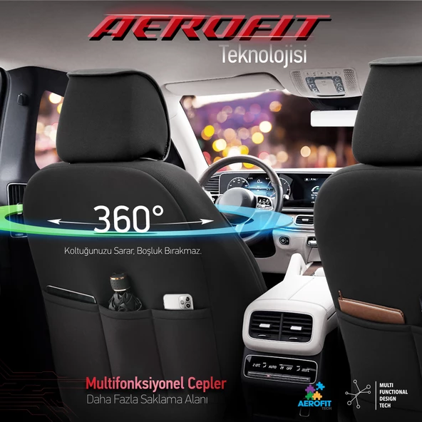 Otom Horizon Series Universal Oto Koltuk Kılıfı Kırmızı - 5