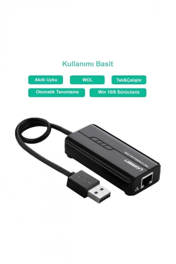 Ugreen Usb Ethernet Rj45 Dönüştürücü Ve Usb Çoklayıcı - 4