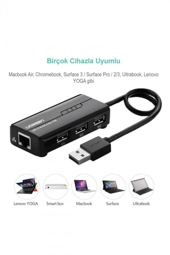 Ugreen Usb Ethernet Rj45 Dönüştürücü Ve Usb Çoklayıcı - 5