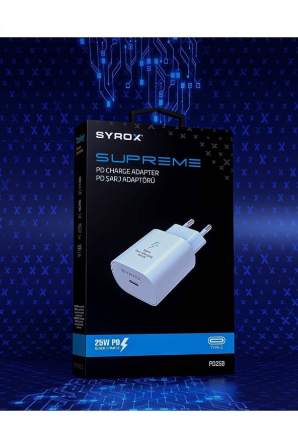 Syrox Pd25b 25w Type-c Girişli Tüm Cihazlara Uyumlu 3.0a Hızlı Şarj Adaptörü - 2