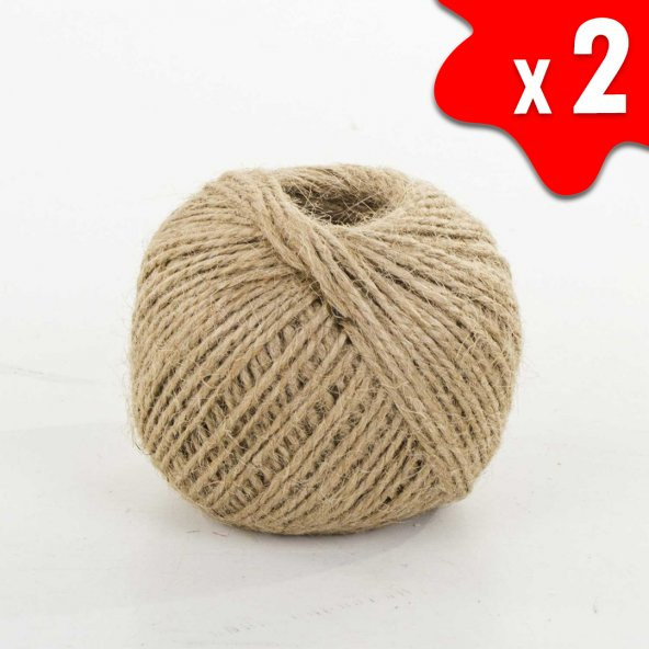 JUT DEKORATİF 2 TOP – 100 Metre 100 Gram ÇUVAL HASIR HALAT İPİ