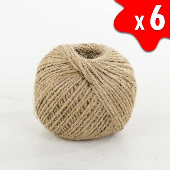 JUT DEKORATİF 6 TOP – 100 Metre 100 Gram ÇUVAL HASIR HALAT İPİ