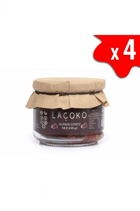 Laçoko Şekersiz Katkısız Vegan Doğal Hurma Ezmesi Hurma Dolgusu Hurma Püresi 1400 G