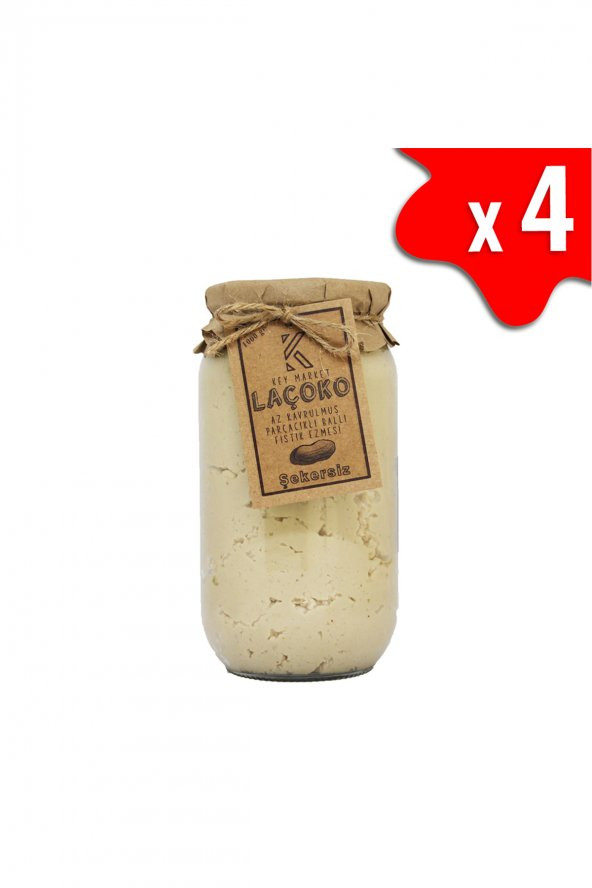 Laçoko Doğal Az Kavrulmuş(Çiğ)Parçacıklı Ballı Fıstık Ezmesi 4 KG