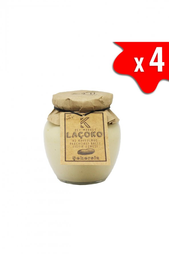 Laçoko Doğal Az Kavrulmuş Parçacıklı Ballı Fıstık Ezmesi 1400 G