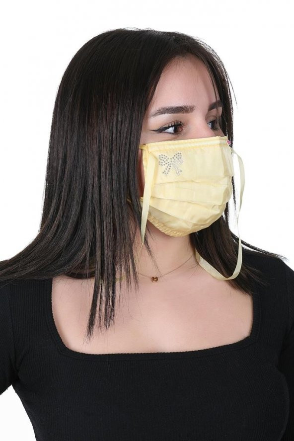 Gümüş İyonlu Boyundan Askılı Yıkanabilir Taşlı Maske K-4 - 9