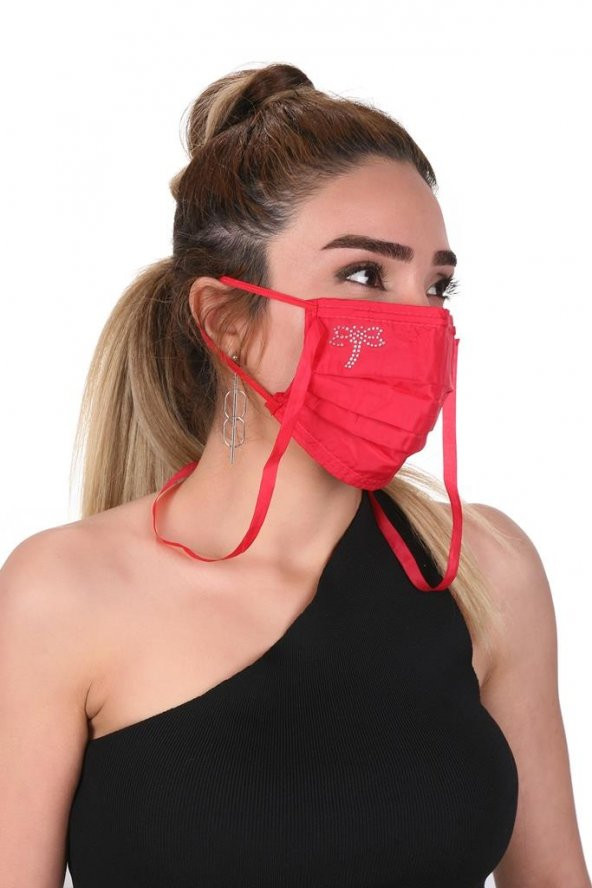 Gümüş İyonlu Boyundan Askılı Yıkanabilir Taşlı Maske K-3 - 6