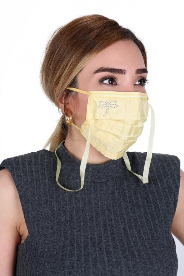 Gümüş İyonlu Boyundan Askılı Yıkanabilir Taşlı Maske K-3 - 9