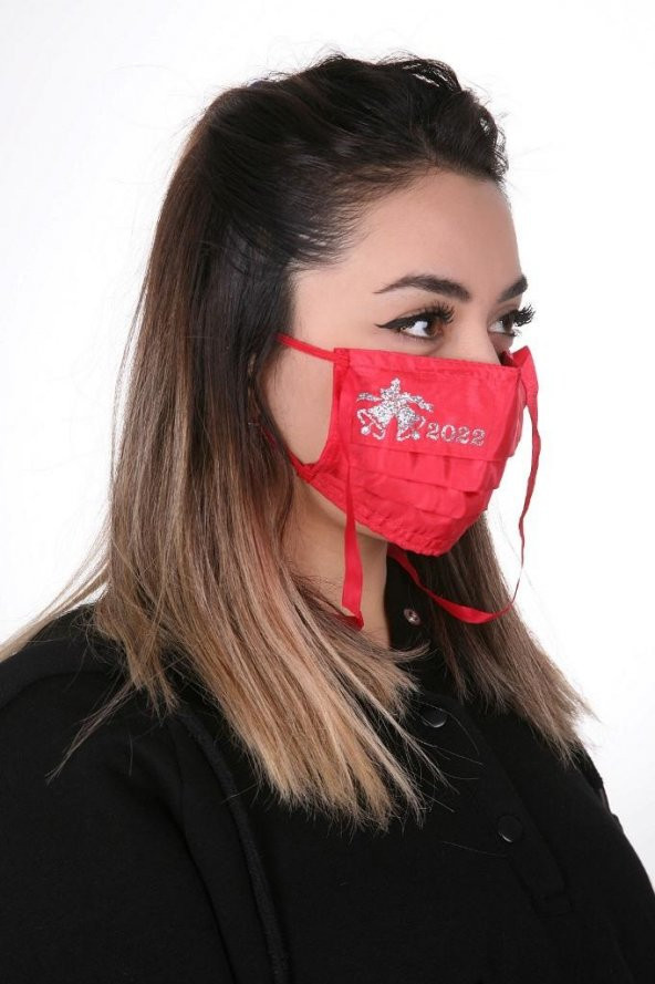 Gümüş İyonlu Boyundan Askılı Yıkanabilir Baskılı Maske A-2B - 2