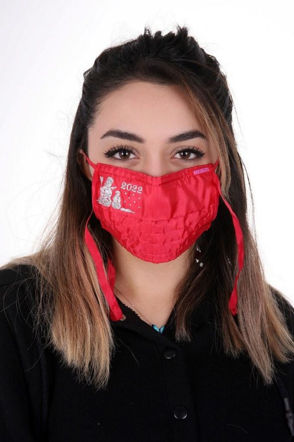 Gümüş İyonlu Boyundan Askılı Yıkanabilir Baskılı Maske A-3B - 3