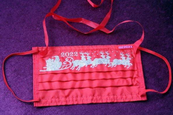 Gümüş İyonlu Boyundan Askılı Yıkanabilir Baskılı Maske A-4B - 5