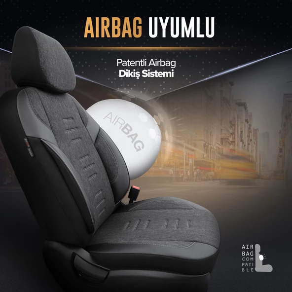 Otom Throne Series Universal Oto Koltuk Kılıfı Füme - 3