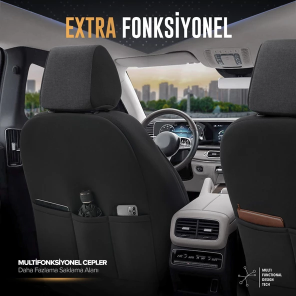 Otom Throne Series Universal Oto Koltuk Kılıfı Füme - 5