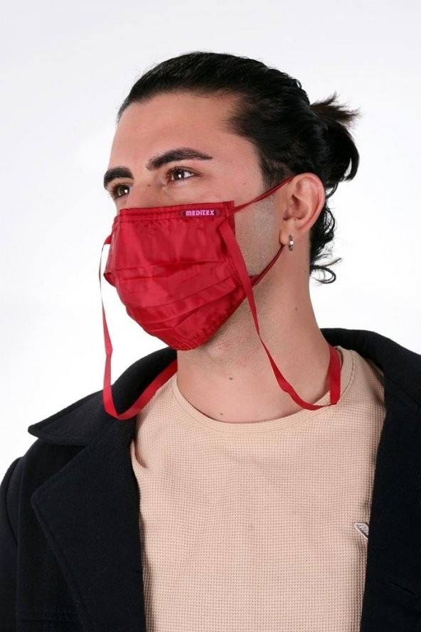 Gümüş İyonlu Boyundan Askılı Yıkanabilir Baskılı Maske A-1B - Bayraklı - 3