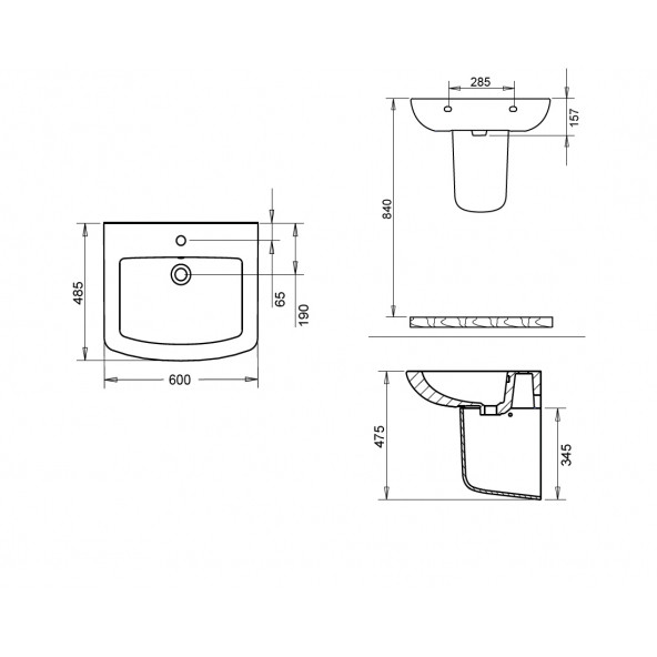 Turavit Plaza 60x50 cm Lavabo - 2