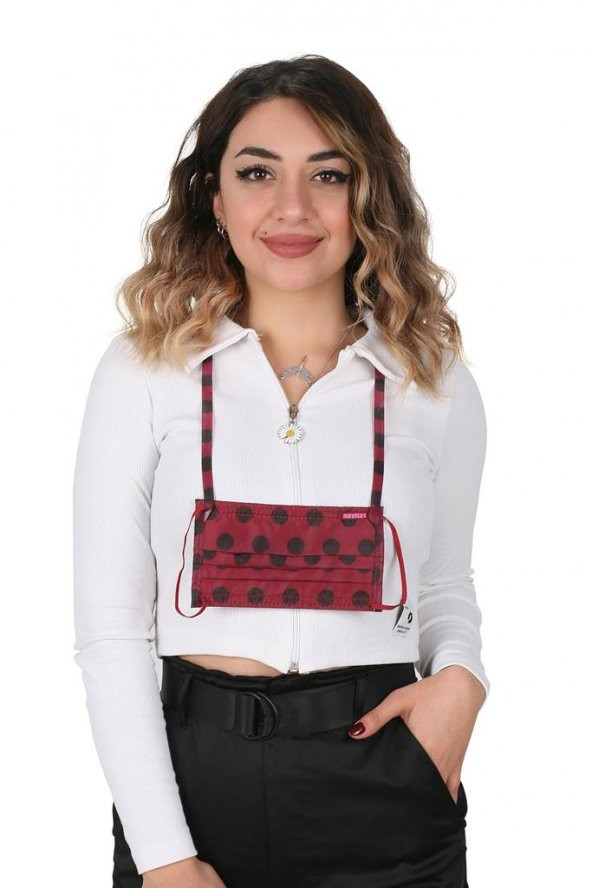 Gümüş İyonlu Boyundan Askılı Yıkanabilir Puanlı Maske - 4