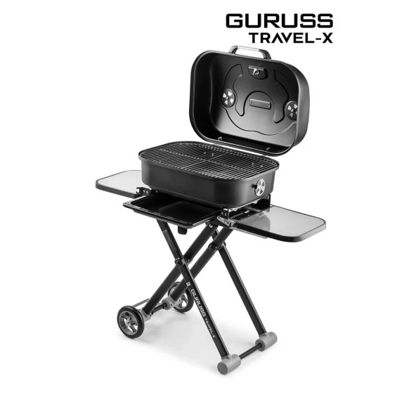 Guruss Travel-X Taşınabilir Kömürlü Siyah Mangal - 3