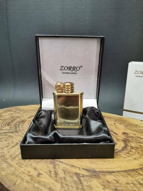 Kişiye Özel Gold Renk Benzinli Pirinç Gövde Çakmak