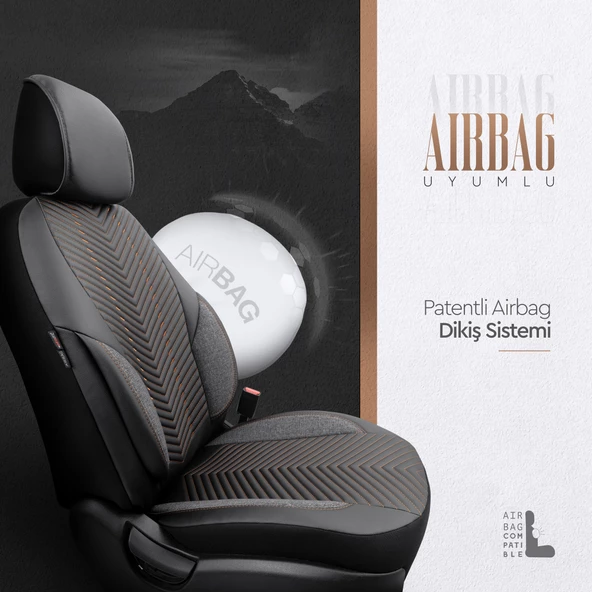 Otom Advanced Series Universal Oto Koltuk Kılıfı Füme-Taba - 3