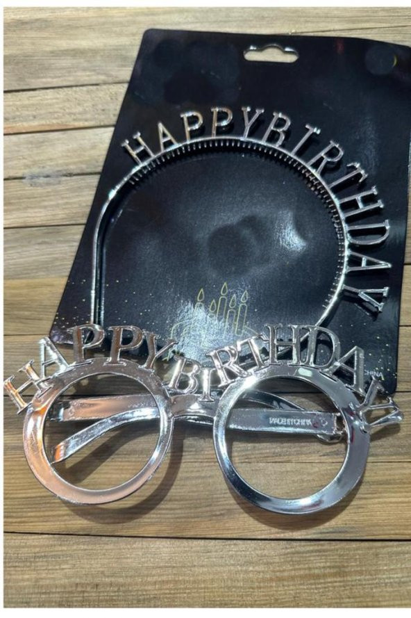 Beysüs Happy Birthday Tac Gözlük Set Gümüş