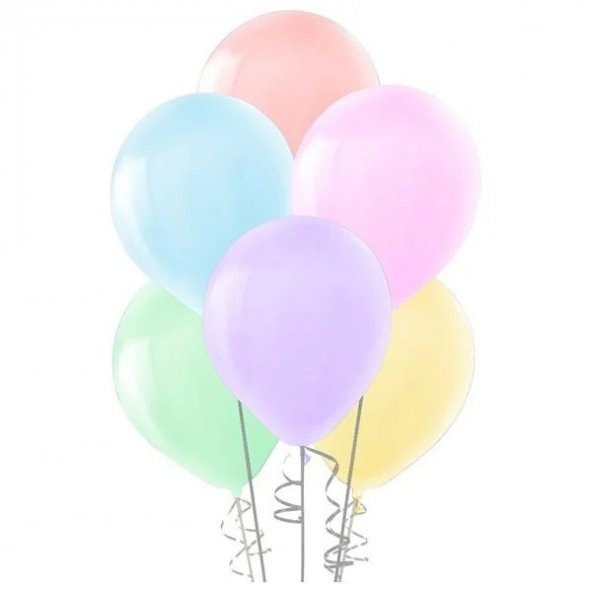 Makaron Balon 12" İnç 100 Adet Karışık Renkli Balon ve Balon Zincir Aparatı 5 Metre